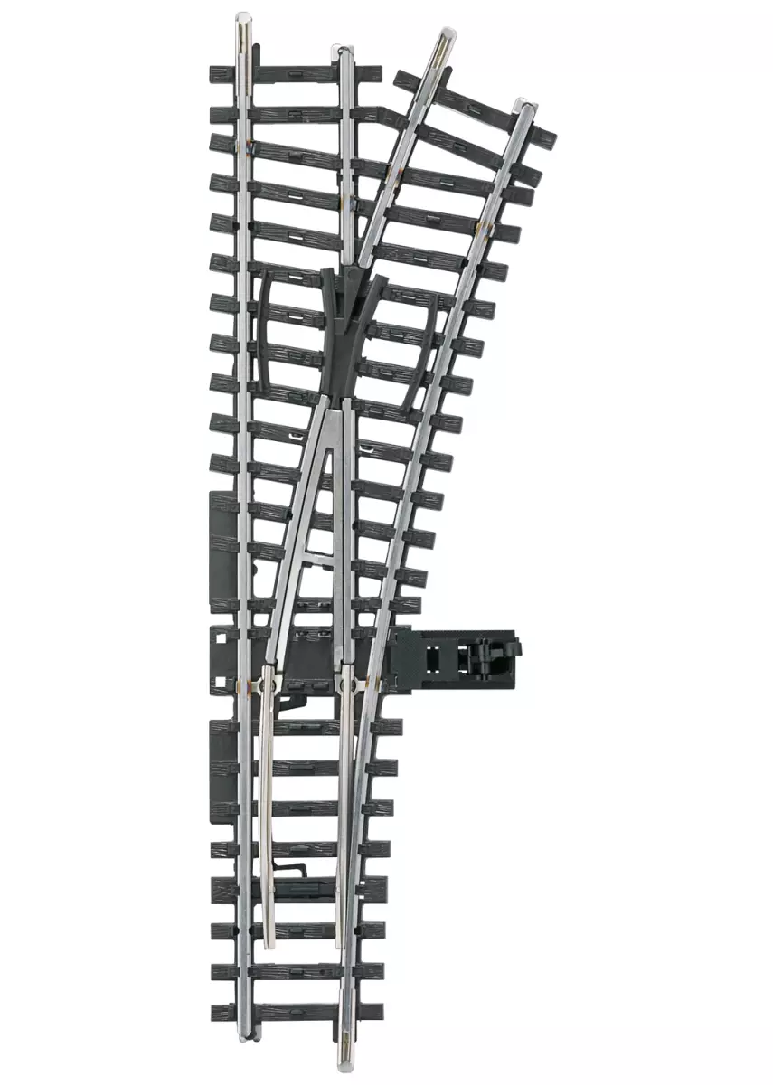 Commutatore manuale destro non zavorrato - Marklin 2265 - HO 1/87 - Codice 83 - Binario K - 3R - Lunghezza 168,9 mm