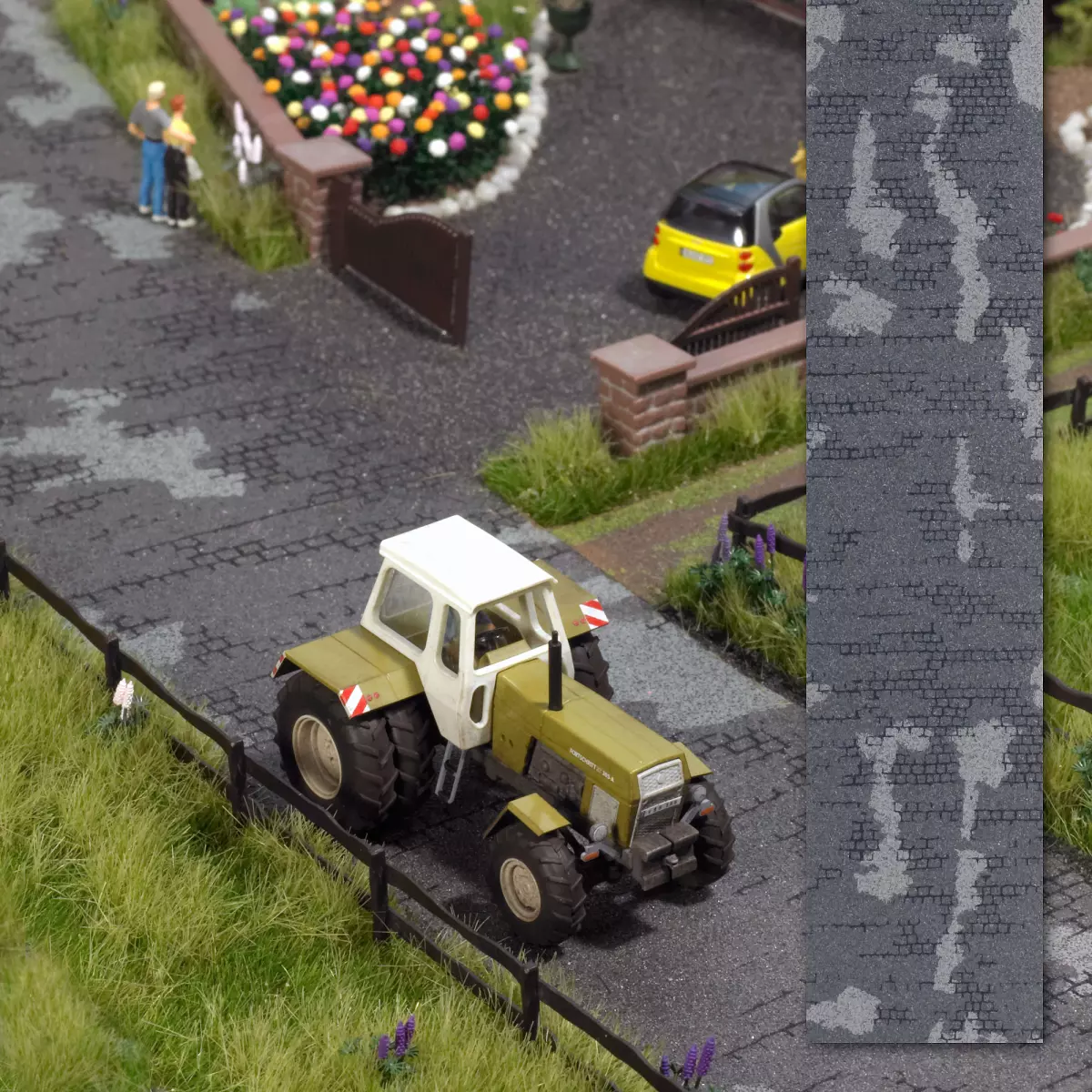 un rotolo da 1 metro di cartello stradale autoadesivo "Vieille rue" BUSCH 1105 - HO 1/87