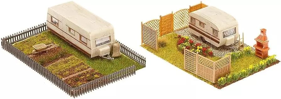 2 Giardini dei lavoratori con roulotte FALLER 180495 - HO 1/87