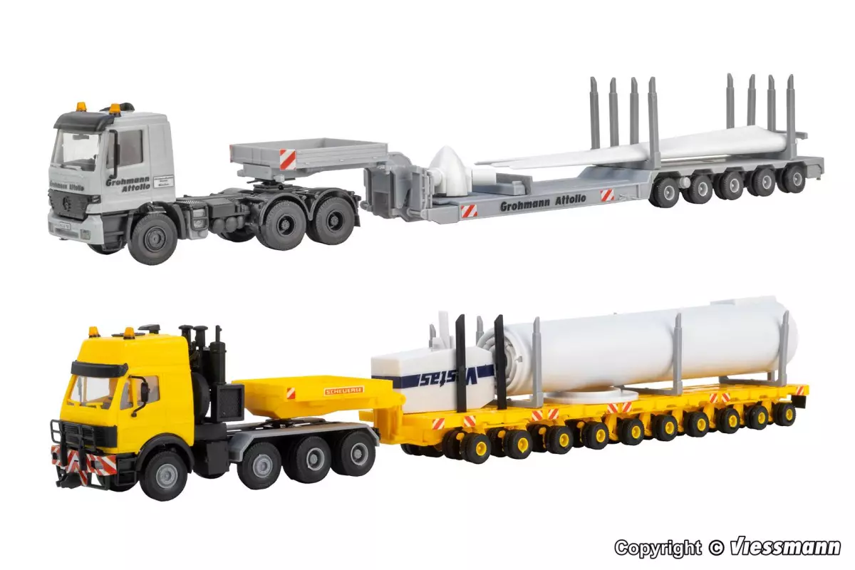 Convoglio di camion per turbine eoliche KIBRI 13520 - HO 1/87