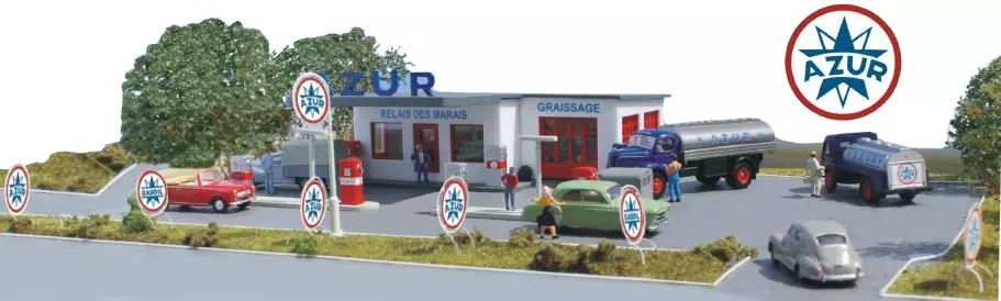 Stazione-Servizio Azur - Garage - Camion Berliet Azur - SAI 168 - HO 1/87 - EP III