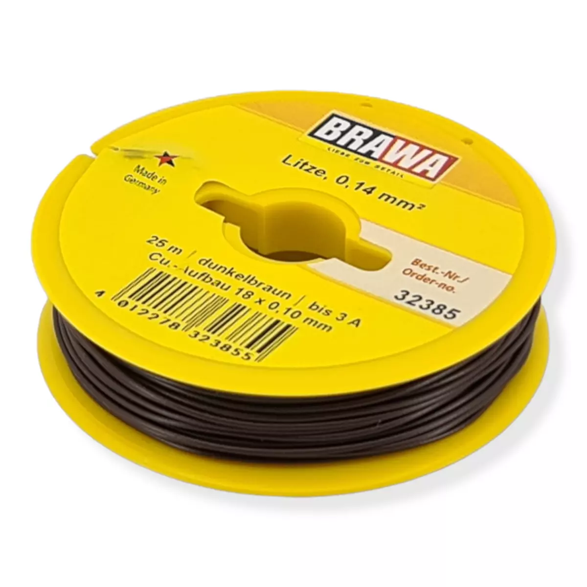 Bobine de fil de câblage Marron Brawa 32385 - 25 mètres - 0.14 mm²