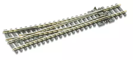 Aiguillage droit avec coeur polarisé longueur 123.7mm rayon 457mm angle 12° code 80