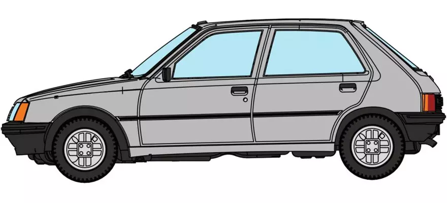 Auto Peugeot 205 GE - REE Modèles CB148 - HO 1/87 - grigio metallizzato