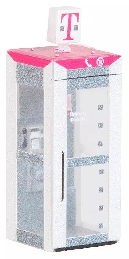 Cabina telefonica bianca e grigia FALLER 180956 - HO 1/87