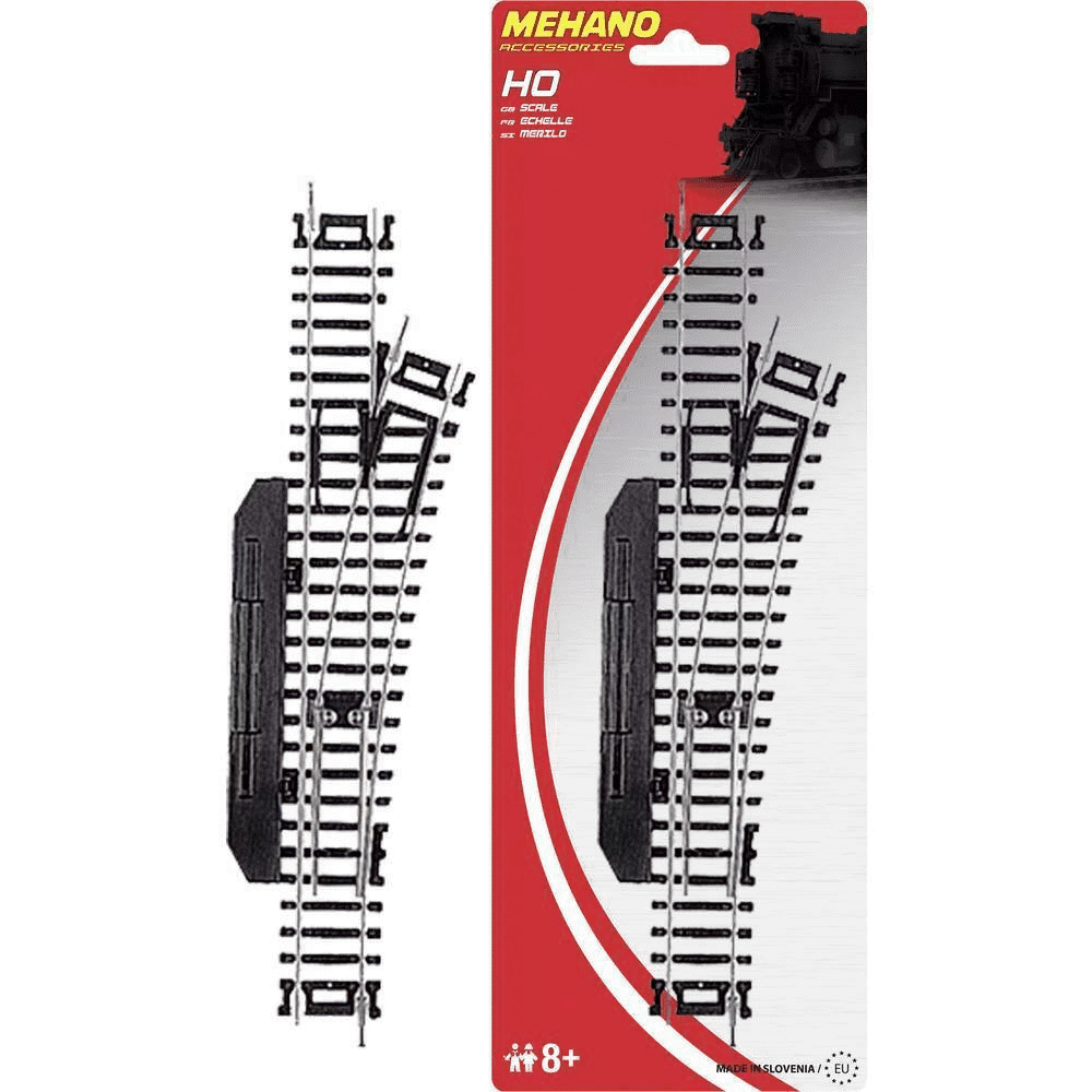 Aiguillage électrique Droite 30° 457.2/228.6mm Méhano 58283 - F283 | HO 1/87 & Code 100
