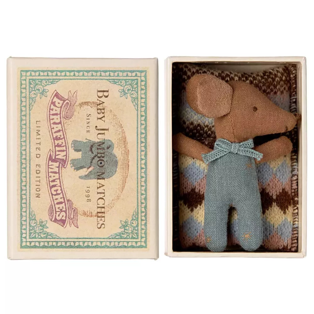 Topolino Marrone in Scatola di Fiammiferi Maileg