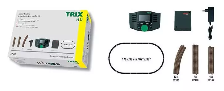 Unità digitale completa Mobile Station 2 con ovale per binari Trix 21000