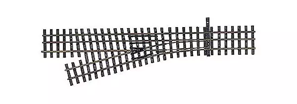 Aiguillage à gauche HO-HOe 228mm 15°