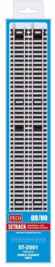 8 binari diritti 335 mm Peco ST2001 - HO : 1/87 - Codice 100
