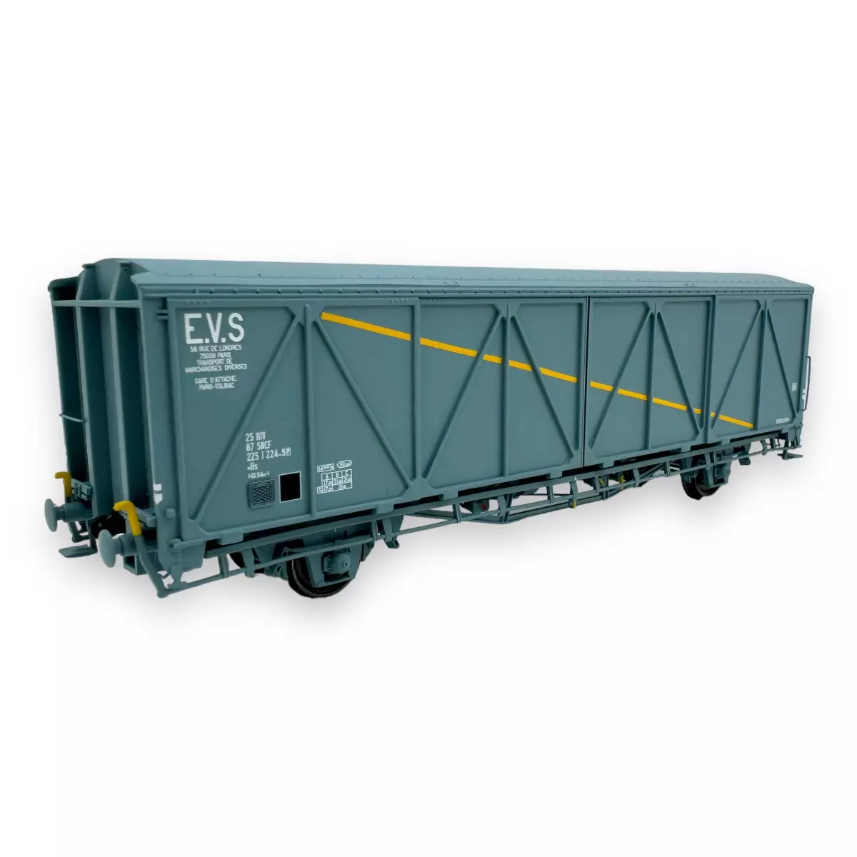 Carro merci EVS Hs "a strisce gialle" con pareti rinforzate - LS Models 30671 - HO 1/87 - SNCF - Ep IV - 2R