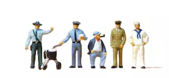 Set di 5 operai e un carrello di consegna PREISER 10014 - HO 1/87