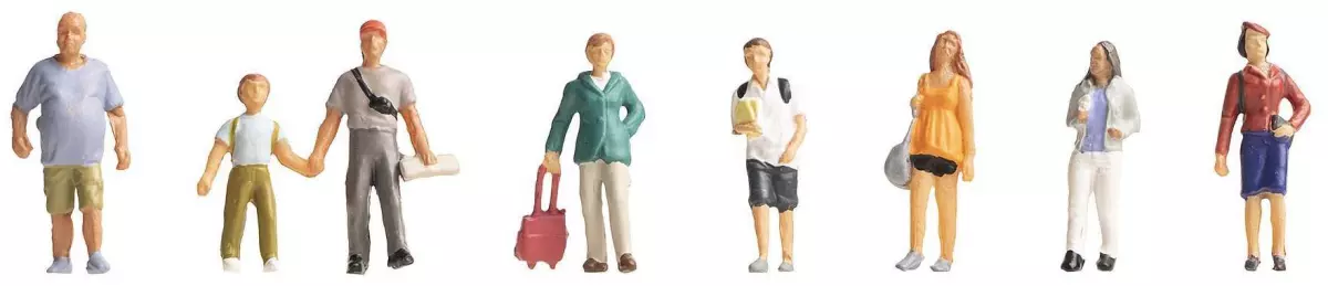Set di 8 figure "Turista" Faller 151677 - HO : 1/87
