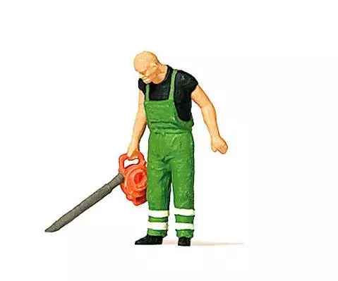Un soffiatore di foglie con il suo soffiatore PREISER 28188 - HO 1/87