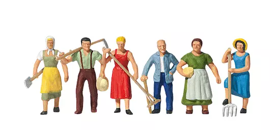 Confezione da 6 contadini - Figurina - PREISER 10040 - Scala HO : 1/87th