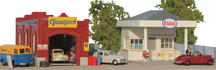 Garage Peugeot - Officina - Stazione di servizio Esso - SAI 166 - HO 1/87 - EP III