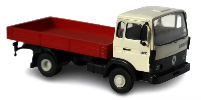 Camion Renault JN 90 bianco con piattaforma rossa SAI 3644 - HO : 1/87