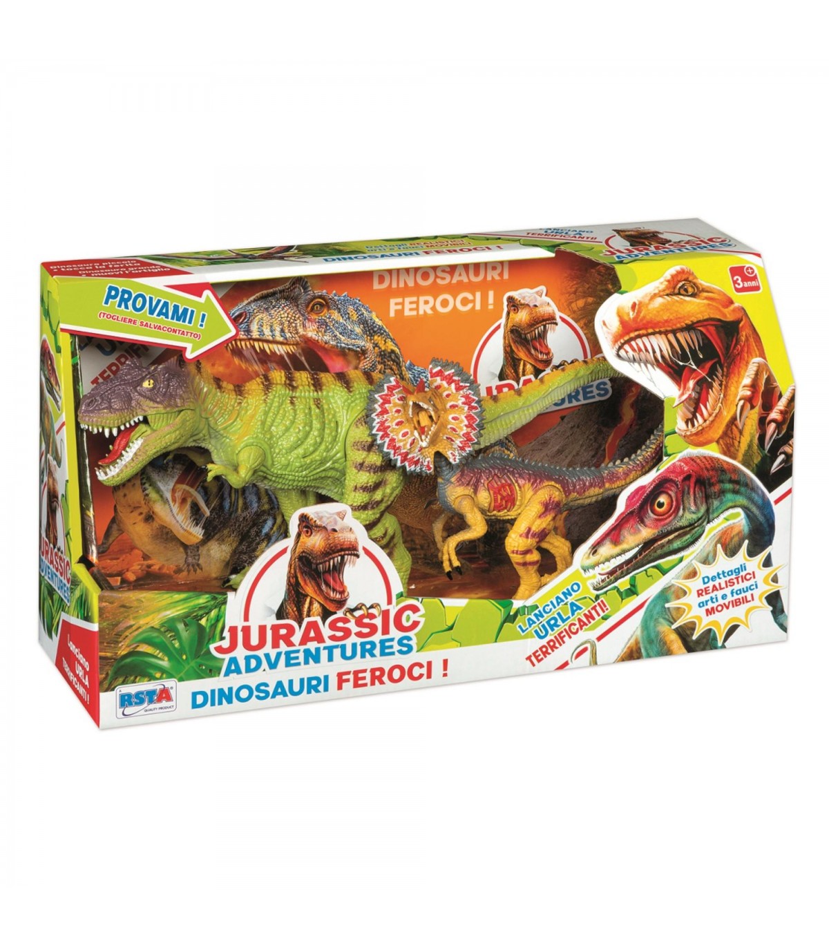 2 ass.ti jurassic adventures 2 animali con voci