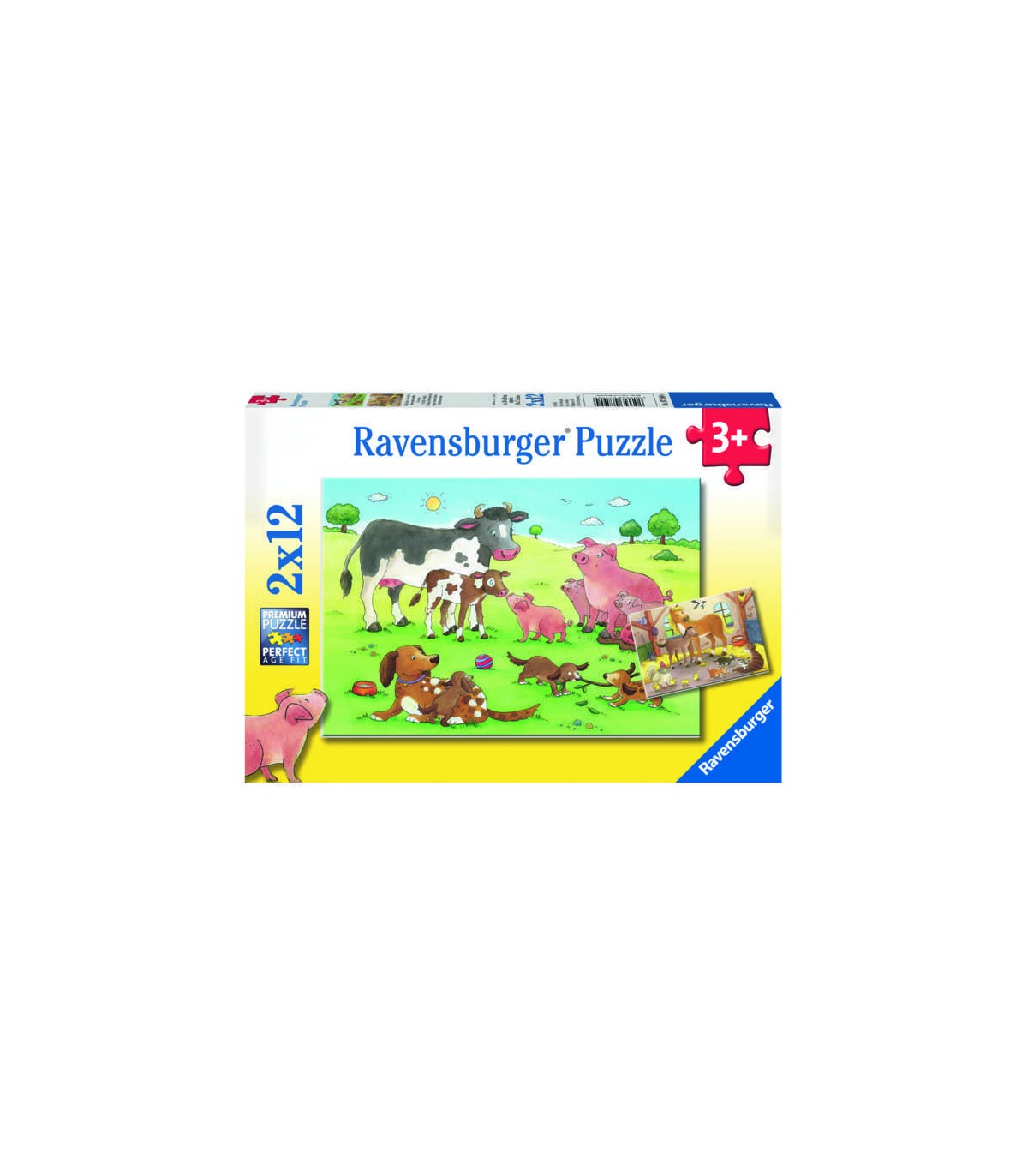 2 Puzzle da 12 Pezzi - Famiglie Animali