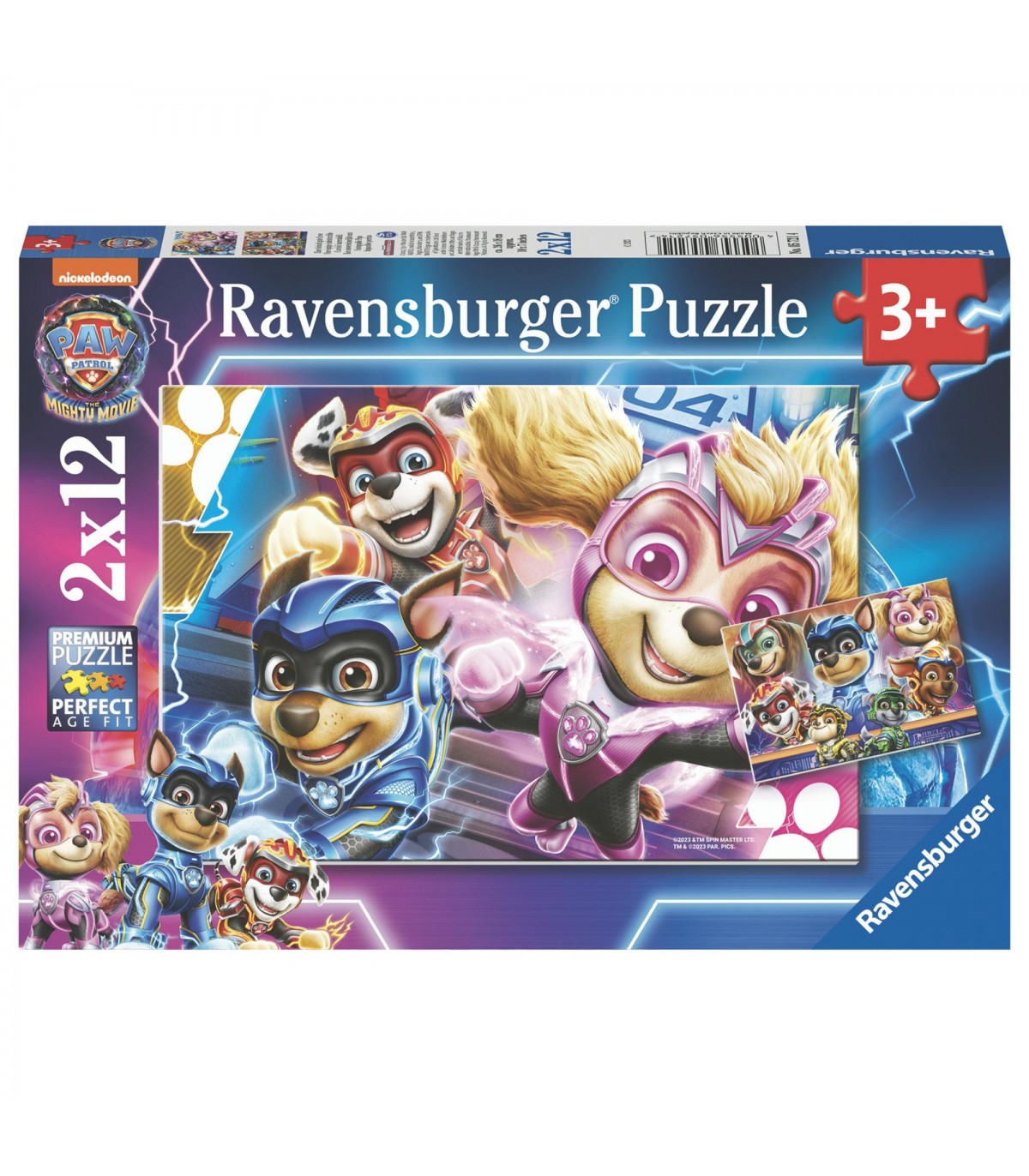 2 Puzzle da 12 Pezzi - Paw Patrol: The Mighty Movie