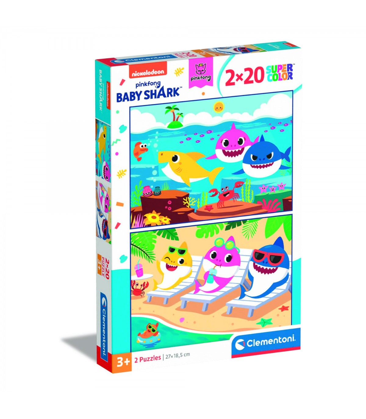 2 Puzzle da 20 Pezzi - Baby Shark