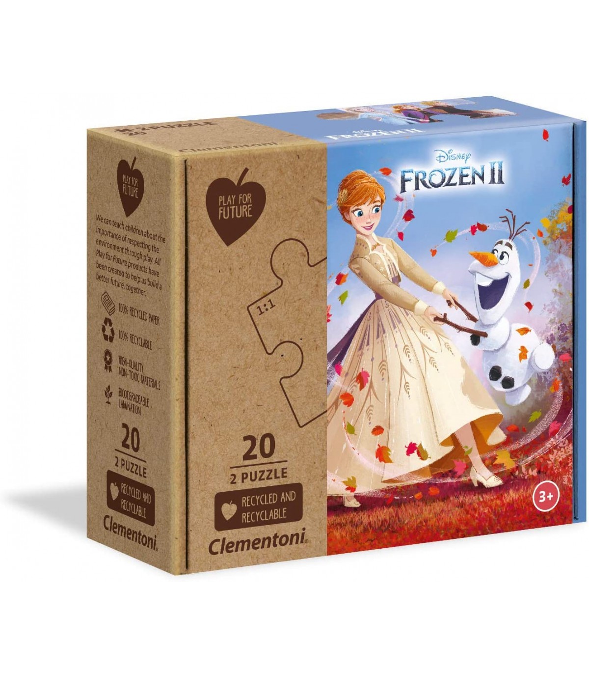2 Puzzle da 20 Pezzi Play For Future Frozen 2