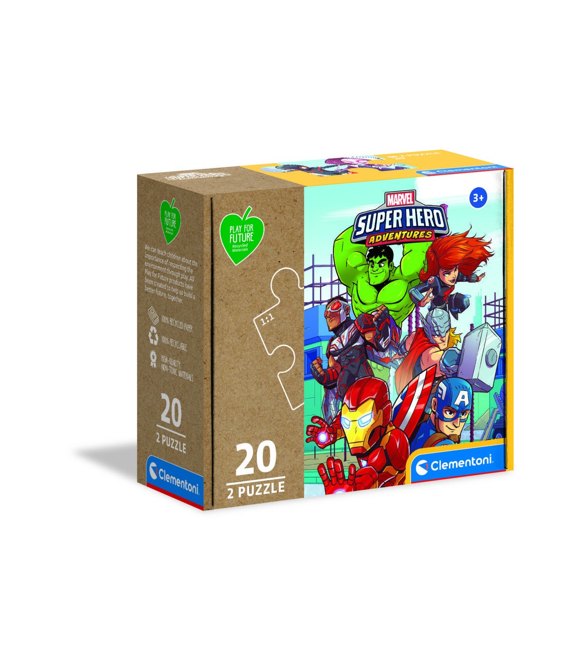 2 Puzzle da 20 Pezzi Play For Future Super Hero Adventures