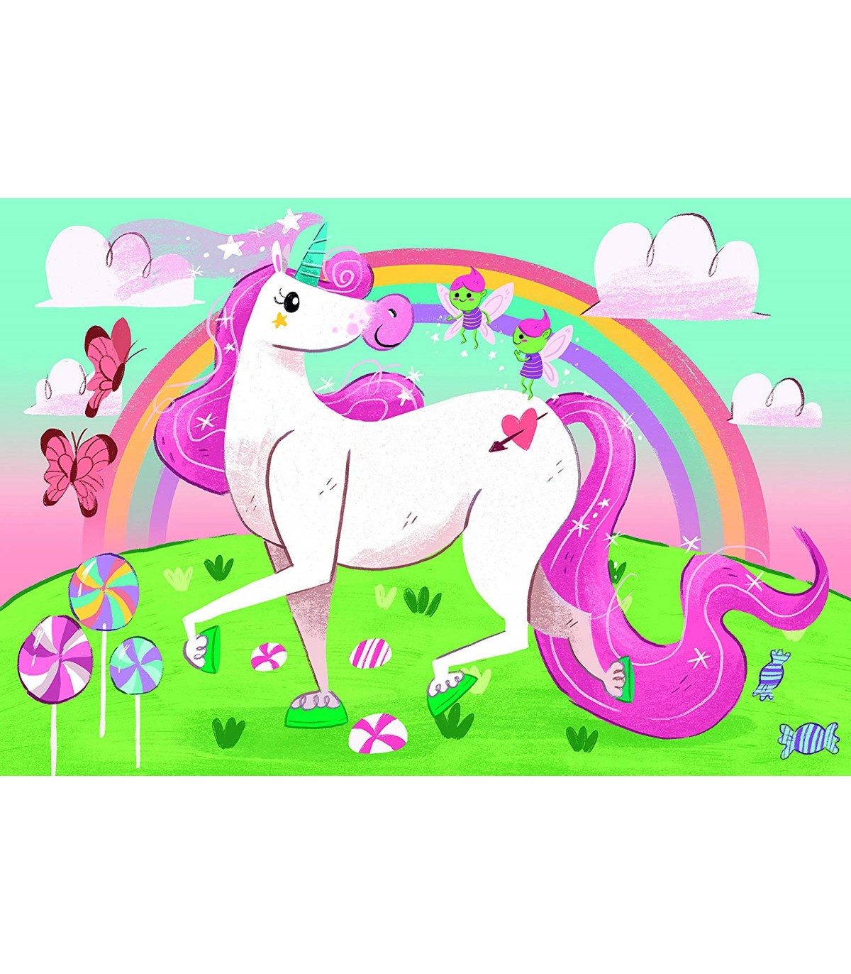 2 Puzzle da 20 Pezzi - Unicorni Brillianti