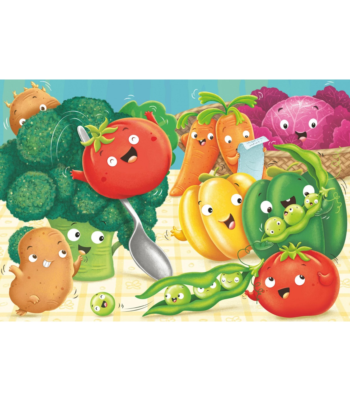 2 Puzzle da 24 Pezzi - Allegria di Frutta e Verdura