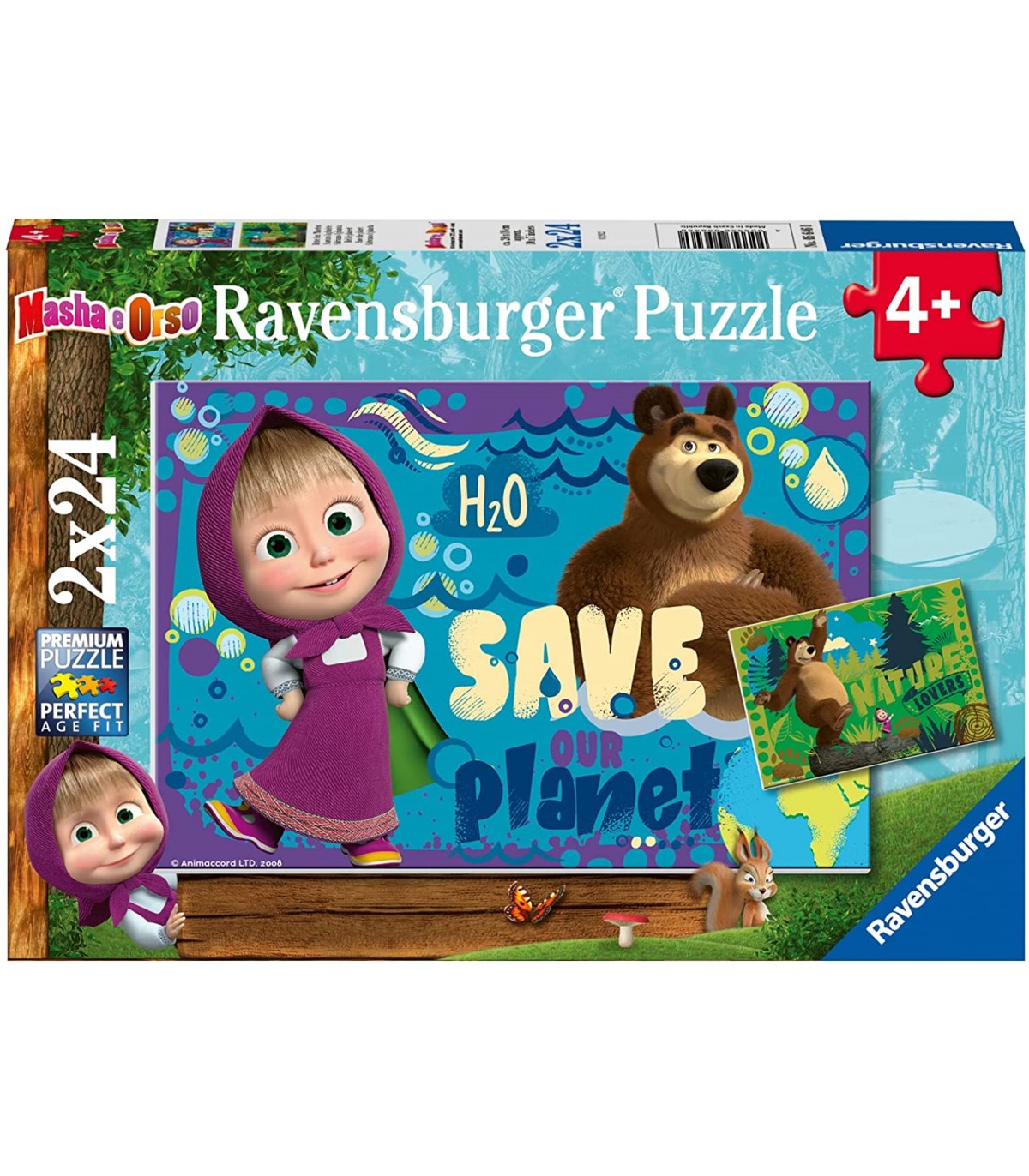 2 Puzzle da 24 Pezzi - Masha e Orso