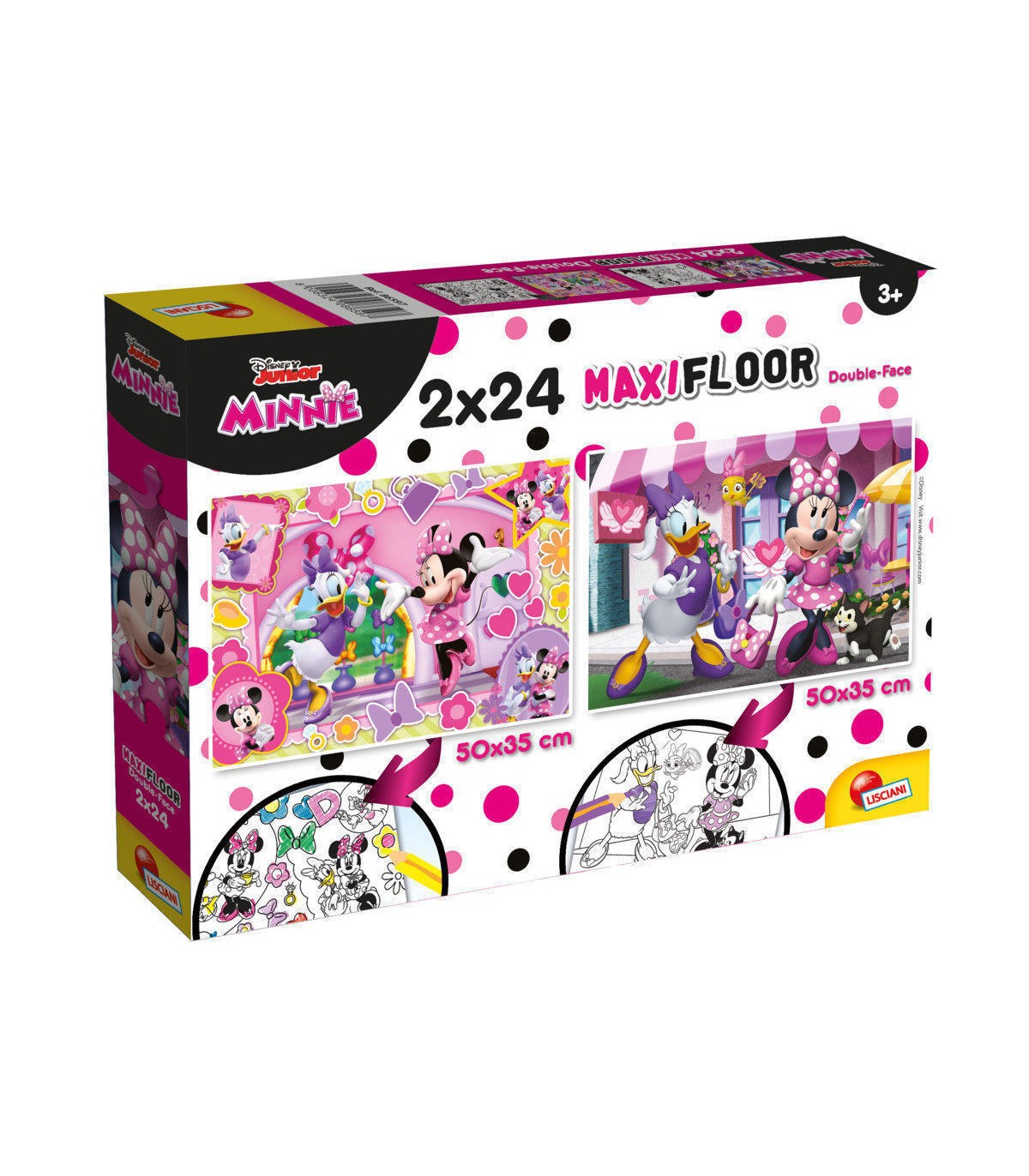 2 Puzzle da 24 Pezzi Maxi - Double Face: Minnie