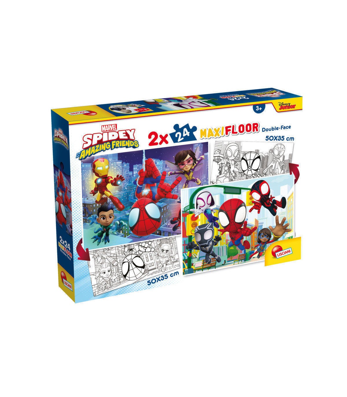 2 Puzzle da 24 Pezzi Maxi - Double Face: Spidey