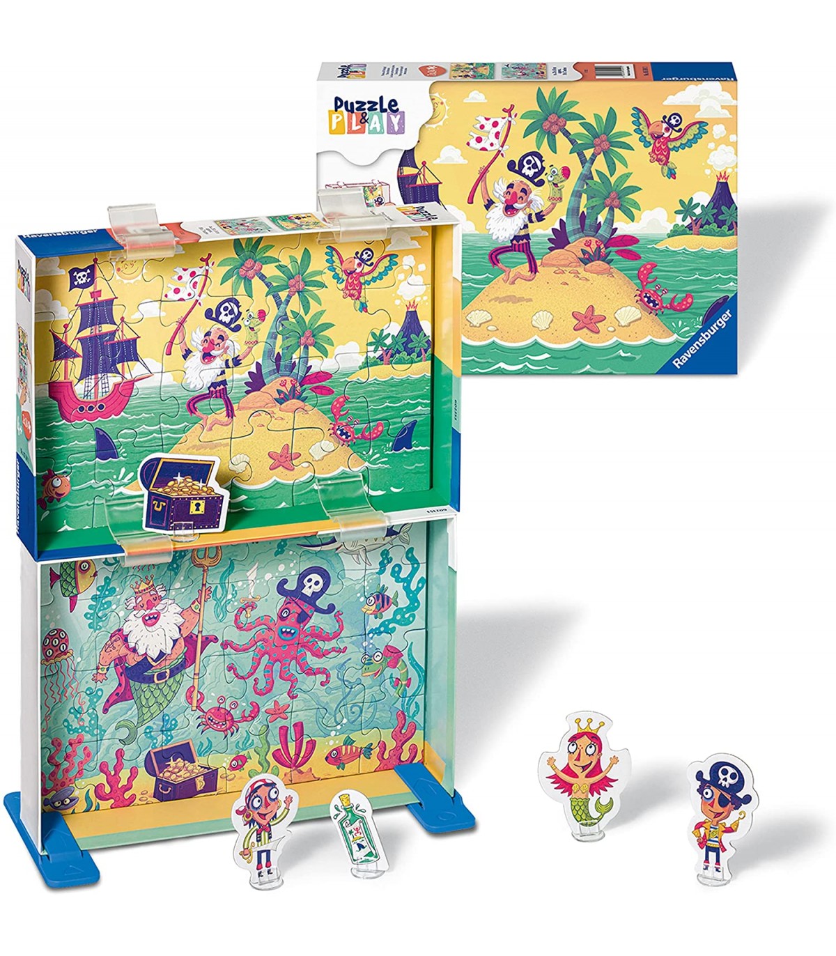 2 Puzzle da 24 Pezzi Puzzle & Play - L'Isola del Pirata