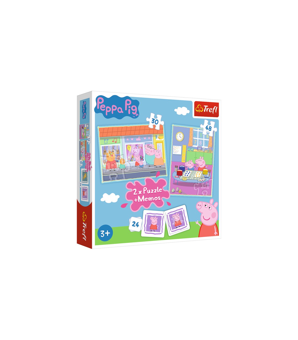 2 Puzzle in 1 + Memos - Peppa Pig: La Giornata di Peppa
