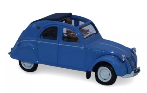 Citroën 2 CV blu con capote aperta - SAI 1609 - HO 1/87