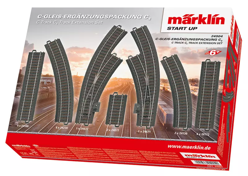 Set di prolunghe C4 - Marklin 24904 - HO 1/87 - Codice 83 - Binario C - 3R