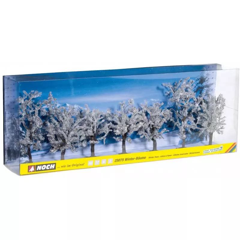 Set di 7 alberi da neve - NOCH 25075 - da 80 a 100 mm - HO/TT/N/Z