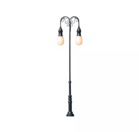 Lampada da parco a 2 alberi Brawa 84036 - HO 1/87 - LED - altezza 100 mm