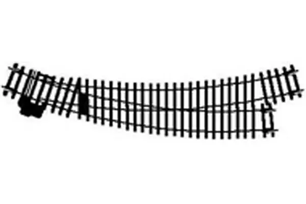 Interruttore curvo sinistro 438 mm raggio arco 22,5° e 33,75°.