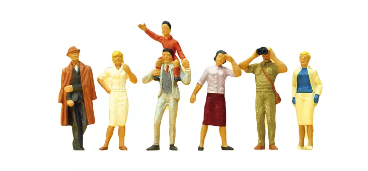 Confezione di 7 spettatori in piedi - Figurina - PREISER 10026 - Scala HO : 1/87th