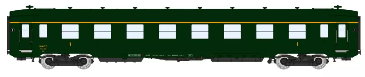 Une voiture DEV A8 U53 vert 306 - REE MODELS VB391 - SNCF - HO 1/87 - Ep III