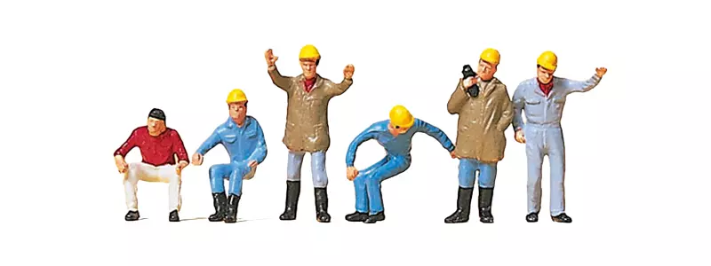 Confezione di 6 operatori di gru - Figurina - PREISER 10037 - Scala HO: 1/87th