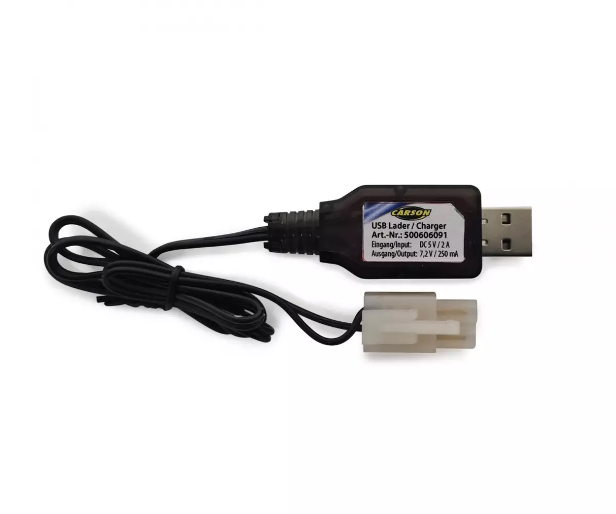Caricabatterie USB 7,2V 250 mAh Tamiya Plug - Carson 500606091