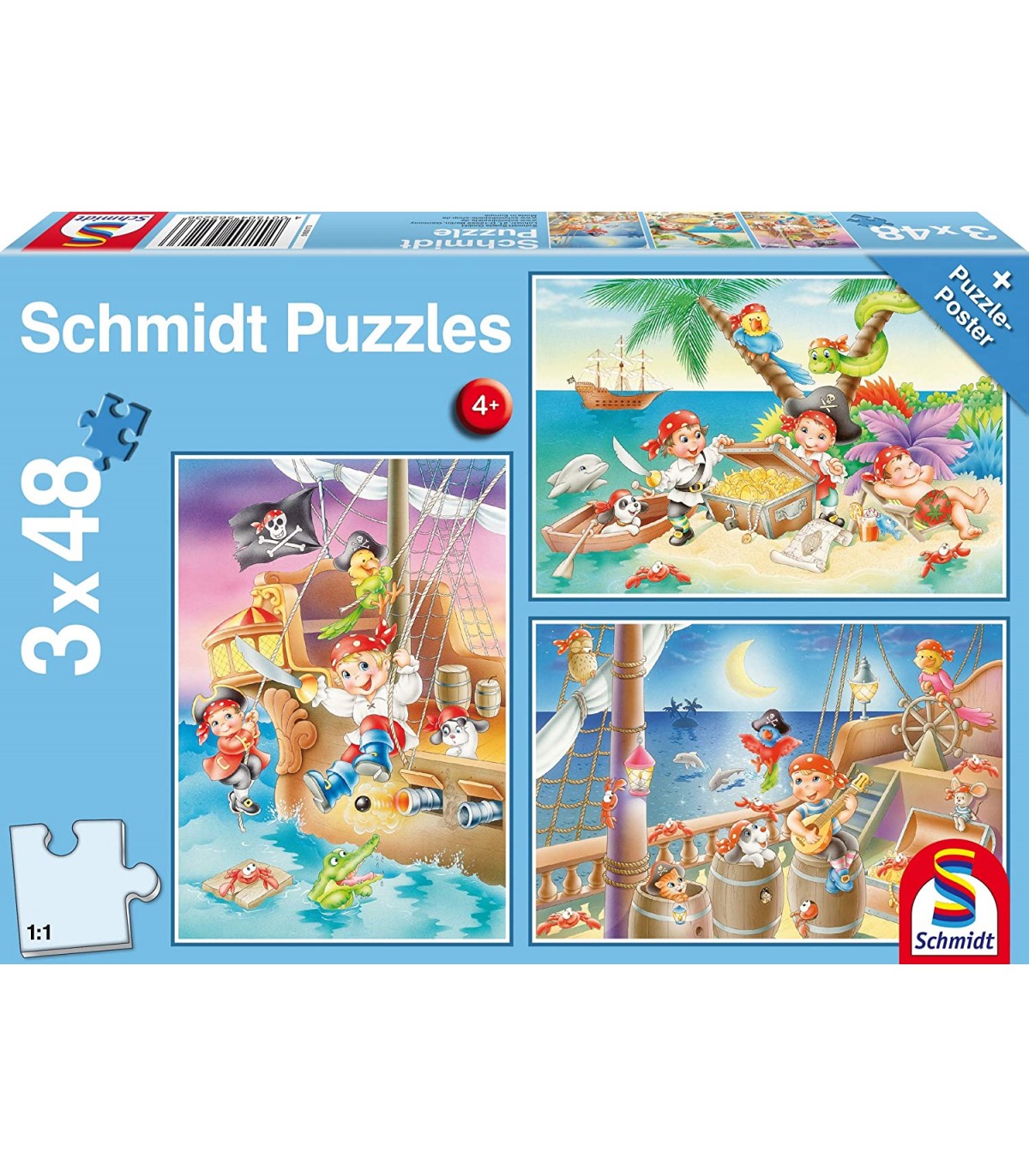3 Puzzle da 48 Pezzi - Banda di Pirati