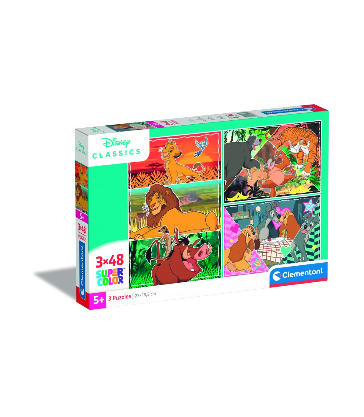 3 Puzzle da 48 Pezzi Disney Animals