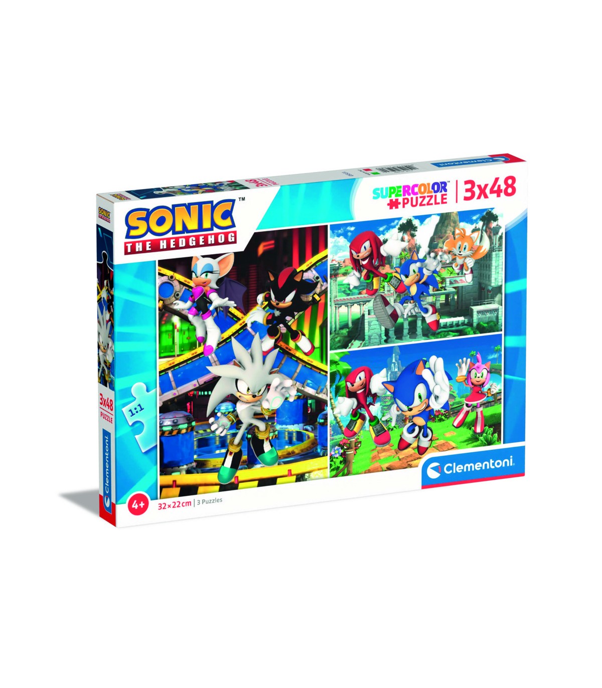 3 Puzzle da 48 Pezzi Sonic