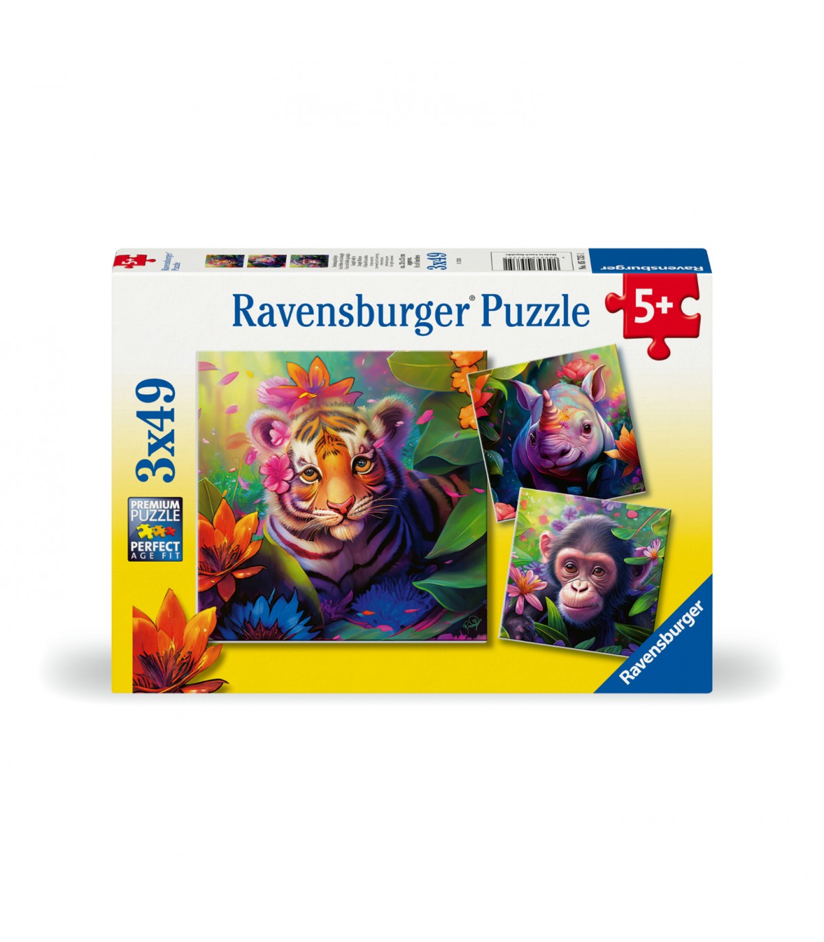 3 Puzzle da 49 Pezzi - Cuccioli della Giungla