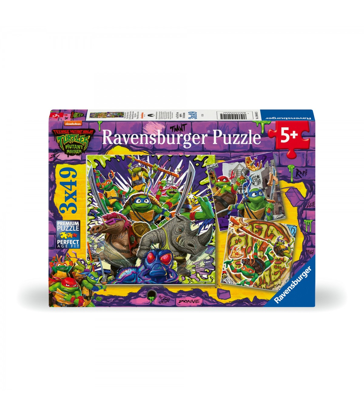 3 Puzzle da 49 Pezzi - Teenage Mutant Ninja Turtles