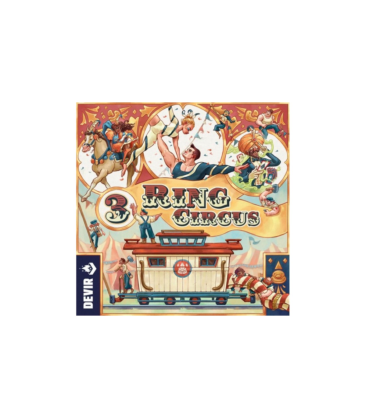 3 Ring Circus - Gioco da Tavolo di Gestione e Strategia per Famiglie, 1-4 Giocatori, di Fabio Lopiano e Remo Conzadori