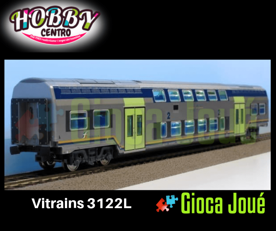 Vitrains 3122L - Carr. due piani 2a cl. nuova livrea Trenitalia illuminata FS